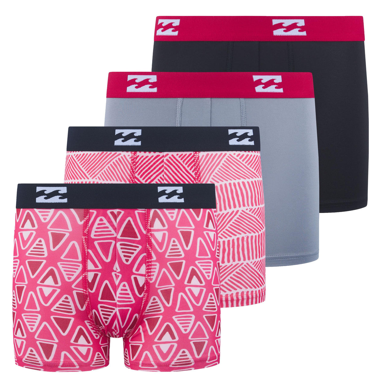 Billabong Boys Underwear, 4 Pack Durable Stretch Breathable Boxer Briefs