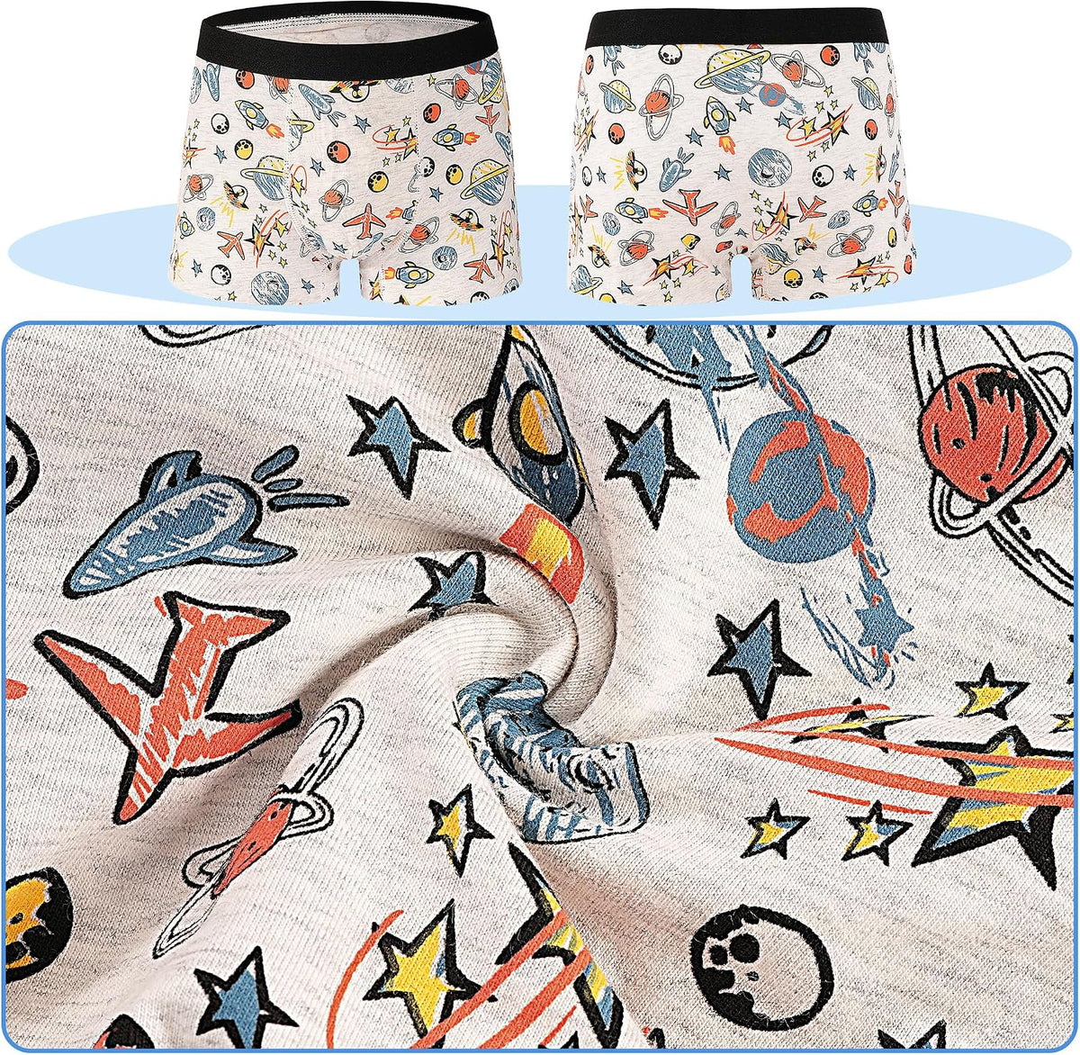 Boys Boxer Briefs 5 Pack, Kids Youth Underwear for 8-14 Years Teen Big Kids Soft Breathable Boxer Shorts Underpants